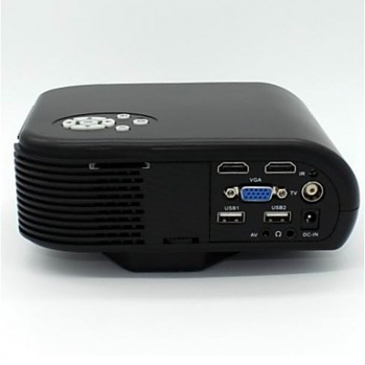 H88 Ultra Portable 180LM 153600 RGB Pixels LED Projector with Remote Control Compatible Computer Mobile Phone U Disk  