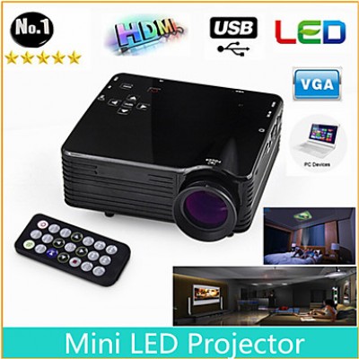 Mini HD Home Super Bright LED Technology Projector , PC Laptop VGA USB SD HDMI  